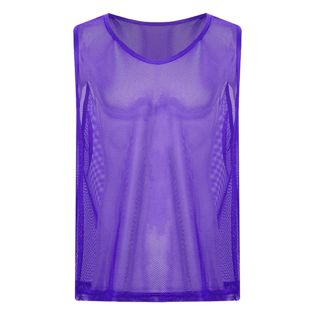 Gilet d'entraînement en maille ajourée pour homme Sport d'équipe Col rond Sans manches Débardeur Musculation Clubwear Tenue de plage