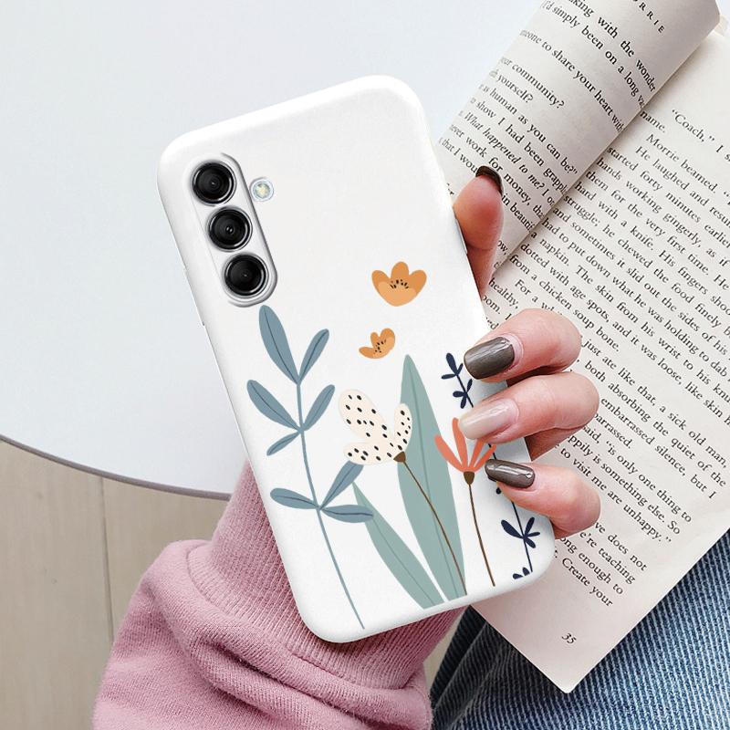 Coque Funda Pour Samsung Galaxy M14 M34 M54 5G Housse Fleur Colorée Cœur Dessin Animé Souple TPU Coque Pour Samsung M 14 Léopard Capa