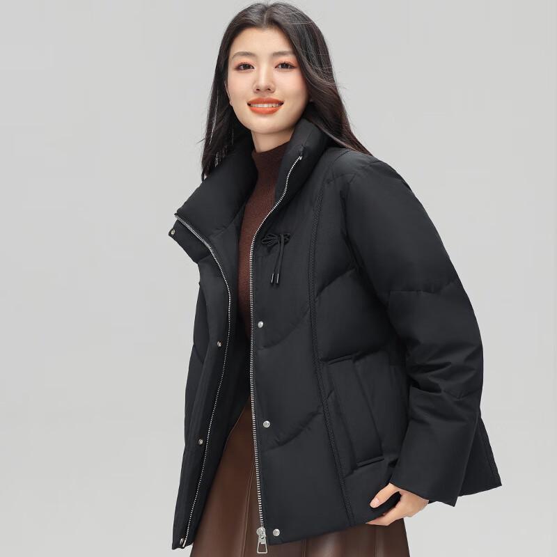 SNOWFLYING Women's Short Hooded Down Jacket