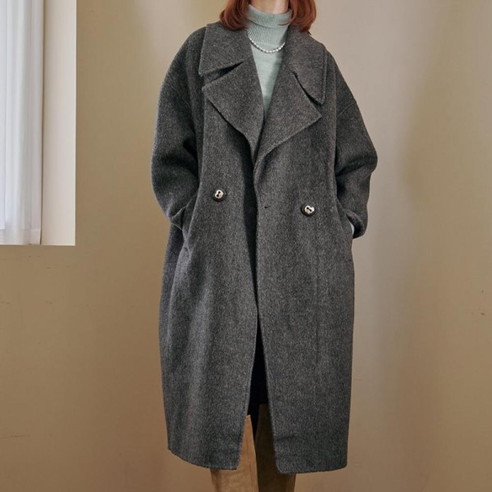 Maxza Mohair Wool Blend Handmade Cocoon Double Long Coat Zd12hc011nh