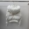 Womens Short Winter Down Coat With Detachable Faux Fur Collar Slim Fit Warm Puffer Jacket Small Stature