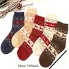 5 Pairs Elk Print Thickened Socks, Comfy & Warm Christmas Mid Tube Socks, Women's Stockings & Hosiery