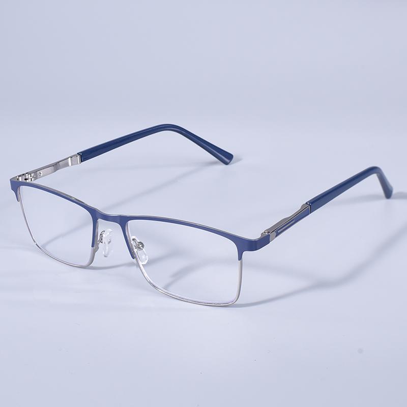

Men Blue Light Blocking Reading Glasses For Men Metal Frame Magazine Readers Oversize Spring Hinge Frame Double Color+125+175+22 +1.5