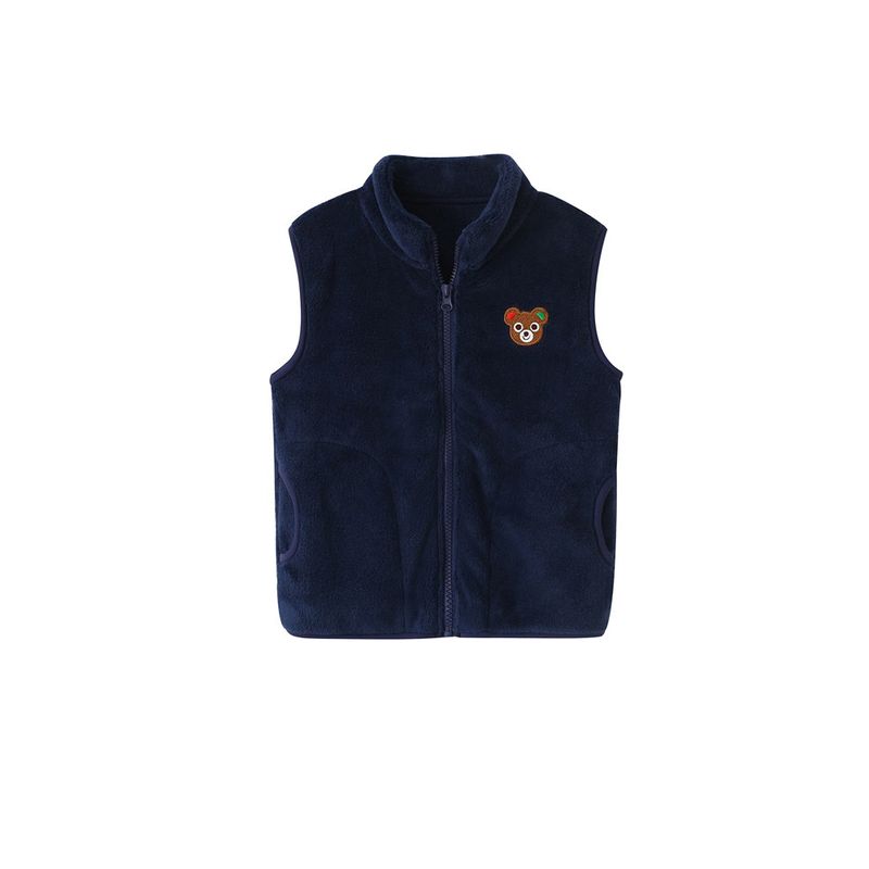 Children's Velvet Vest New Thick Waistcoat Outerwear Boys and Girls Flannel Vest Home Wear Zipper Coat