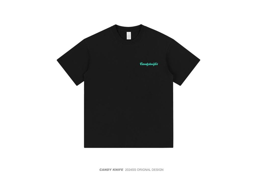 2024 Men's & Women's American Style Pure Cotton Heavyweight Black T-Shirt - Trendy, Loose & Rebellious
