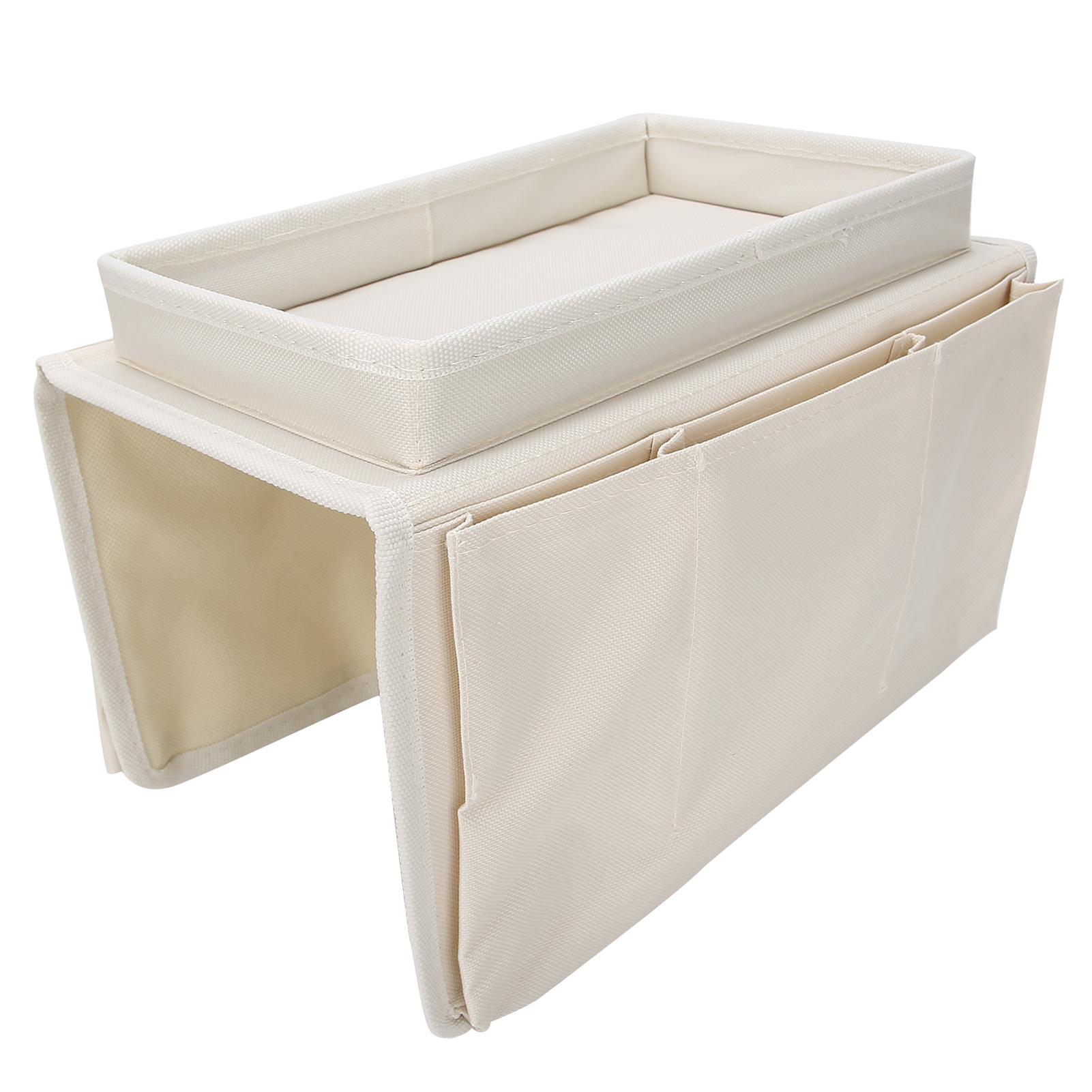

4 Pockets Sofa Armrest TV Remote Control Organizer Armchair Couch Bag with Cup Holder Tray бежевый