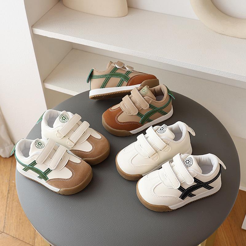 Spring Autumn Baby Striped Casual Shoes Fashionable Soft Sole Non Slip Toddler First Walker Sneakers For Infants
