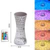 Lampada da tavolo a forma di diamante da 1/2 pezzi, 16 colori, telecomando touch, lampada da tavolo in cristallo, ricaricabile tramite USB, scrivania in acrilico, luce LED per atmosfera