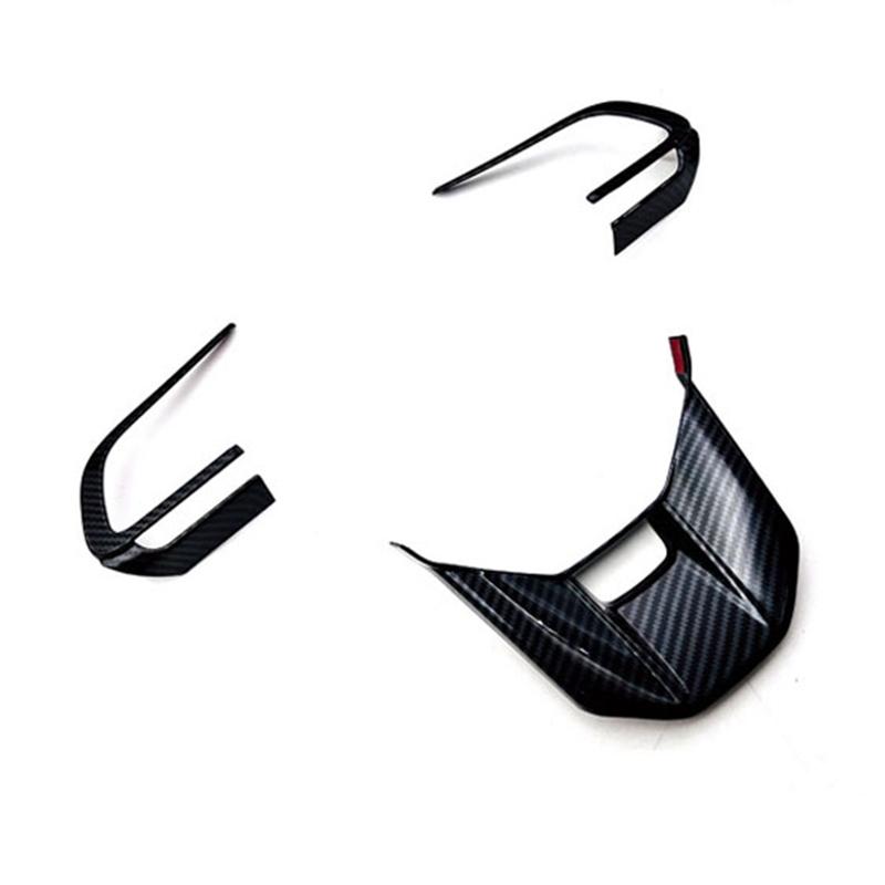 A03E-3Pcs Car Carbon Fiber Steering Wheel Panel Cover Trim For Toyota Veloz Avanza/Perodua Alza