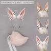 Plush Rabbit Ears Headband Tail Set Cosplay Anime Convention Cute Kawaii Costume Accessory