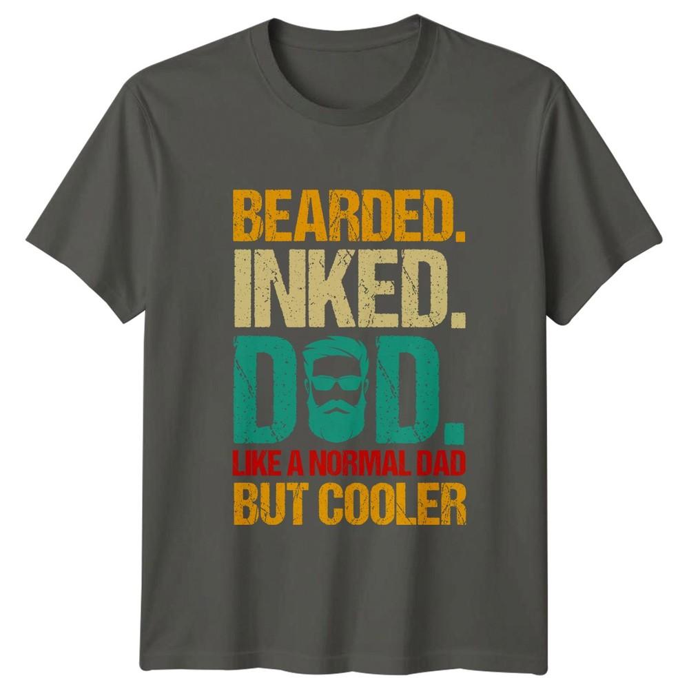 Bearded Inked Dad Like A Unisexs TShirt Tattooed Fatherhood Fathers Day Gift S