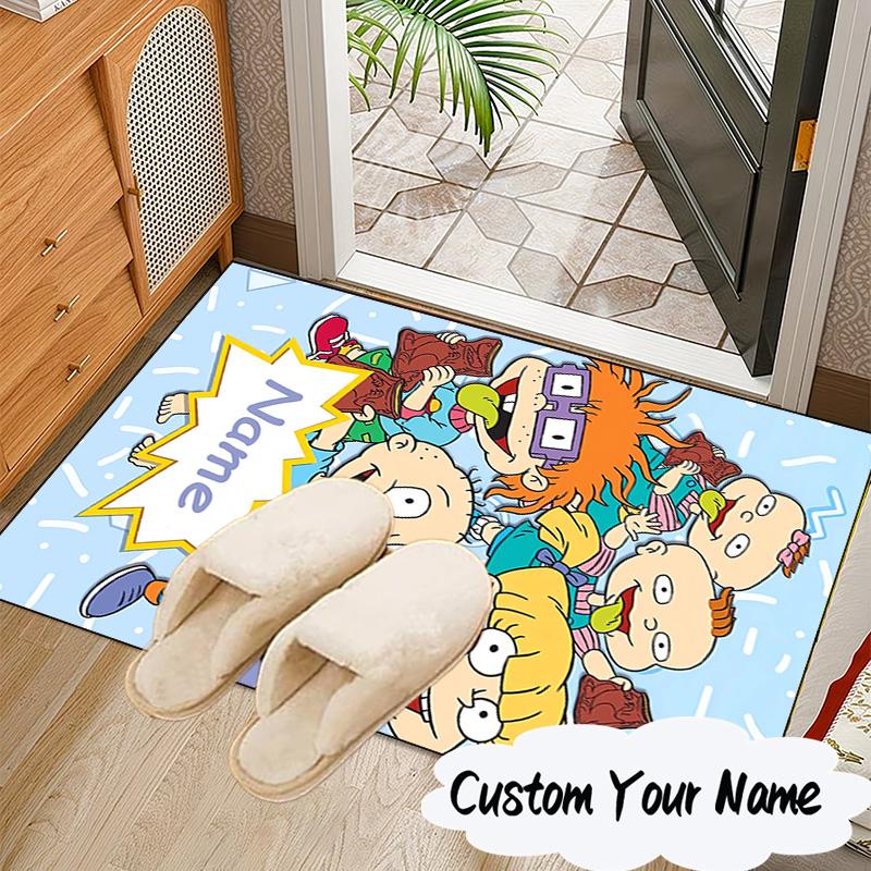 Custom Name Adventure Playroom Rug-rats Rug for Living Room, Game Rooms, Office, Bedroom, Floor Mat Playful Design, fan gifts Christmas decor