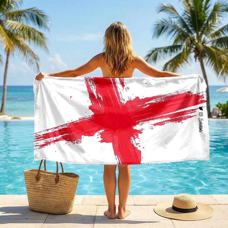 Englische Fußballnationalmannschaft Strandtuch Weiches Mikrofaser-Sommertuch Schnelltrocknendes Saugfähiges Handtuch für Strand Schwimmbad Reisen