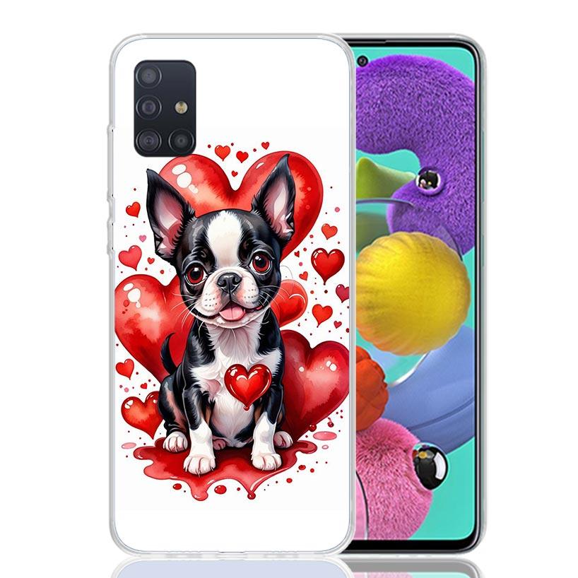 Lovely Puppy Heart Dogs Phone Case For Samsung Galaxy A52 A32 A22 A12 A02S A50S A30S A51 A31 AA71 Note 20 Ultra 10 S10 Plus Gala
