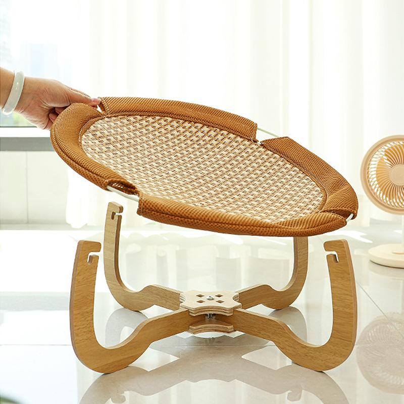 Summer Cooling Cat Bed Cool Mat Sofa Cat Scratch Wear-Resistant Cat Nest Rattan Lounge Chair Cat House Pet Sleeping Bed