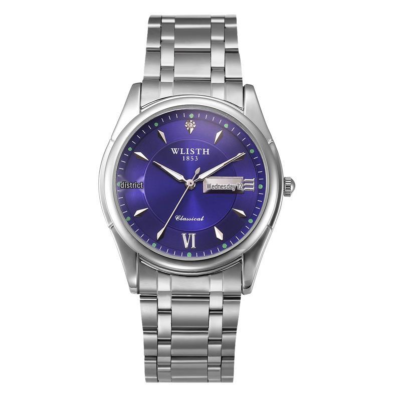 Men s Stainless Steel Business Quartz Waterproof Watch - Luminous and Non-Luminous Options