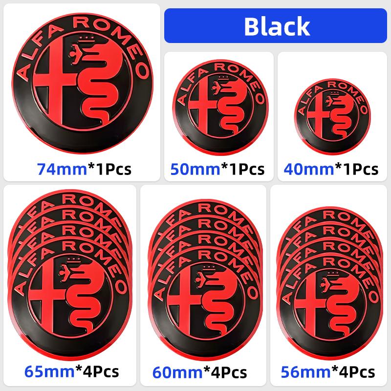 2026 Hot Sticker Car Front Grill Emblem Covers Rear Trunk Badge Wheel hub sticker For Alfa Romeo Giulietta 159 147 156 Mito Brer