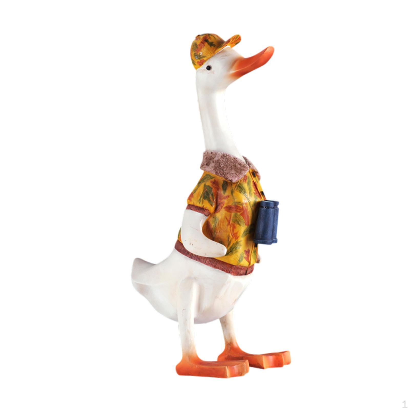 

Фигурка утки для садового декора, скульптура животного из смолы для внутреннего и наружного использования, демонстрация на газоне Yellow