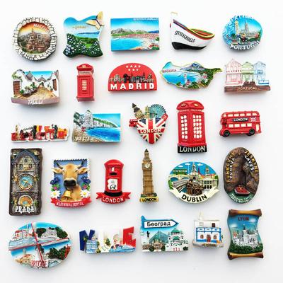 Prague, Czech Republic, UK Landmarks Resin Fridge Magnets Stickers Handmade Creative Souvenirs Home Decoration