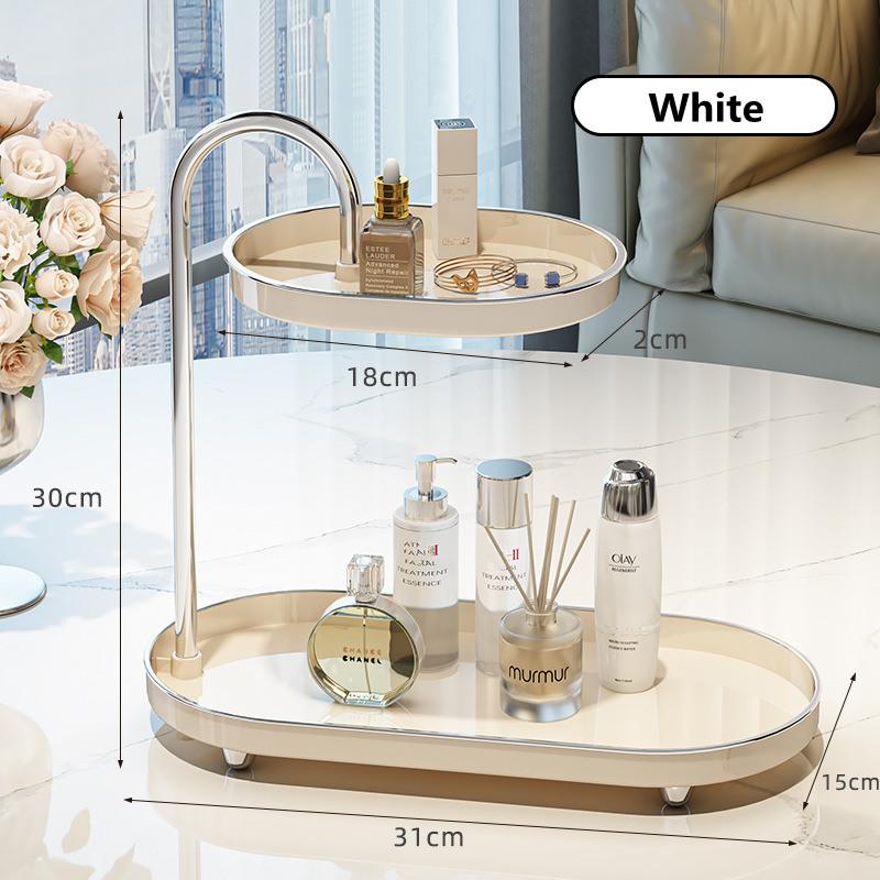 

Luxury Nordic Style Bathroom Organizer Dressing Table Cosmetics Display Shelf 2-Lyer Storage Rack белый