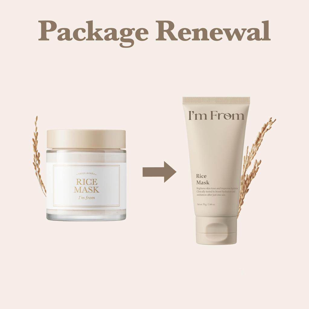 from From Rice Mask 70g Mask for Dull Skin Pack Korean Skincare [I'm Official] I'm - Rice-derived Wash-Off - Moisturizing, Exfoliating, - Creamy,