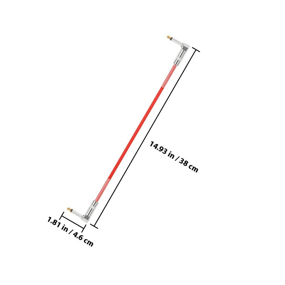 Guitar Patch Cable 6.35mm Electric Guitar Cord Single Block Effector Connection Cable High-Fidelity Sound Durable PVC Copper