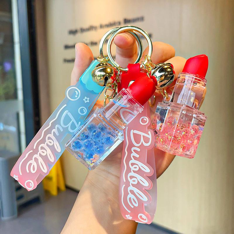 Charming Acrylic Bubble Lipstick Keychain For Girls In Blue Perfect For Gifts