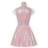 Adult Children Metal Laser Dress For Electric Music Events And Fantasy Themed Parties