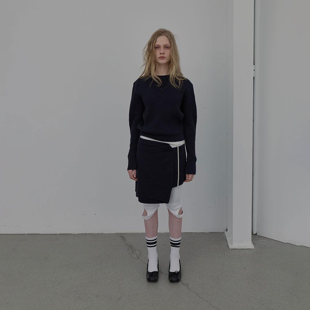 LCDC™ Double Layer Knit Skirt (Navy)