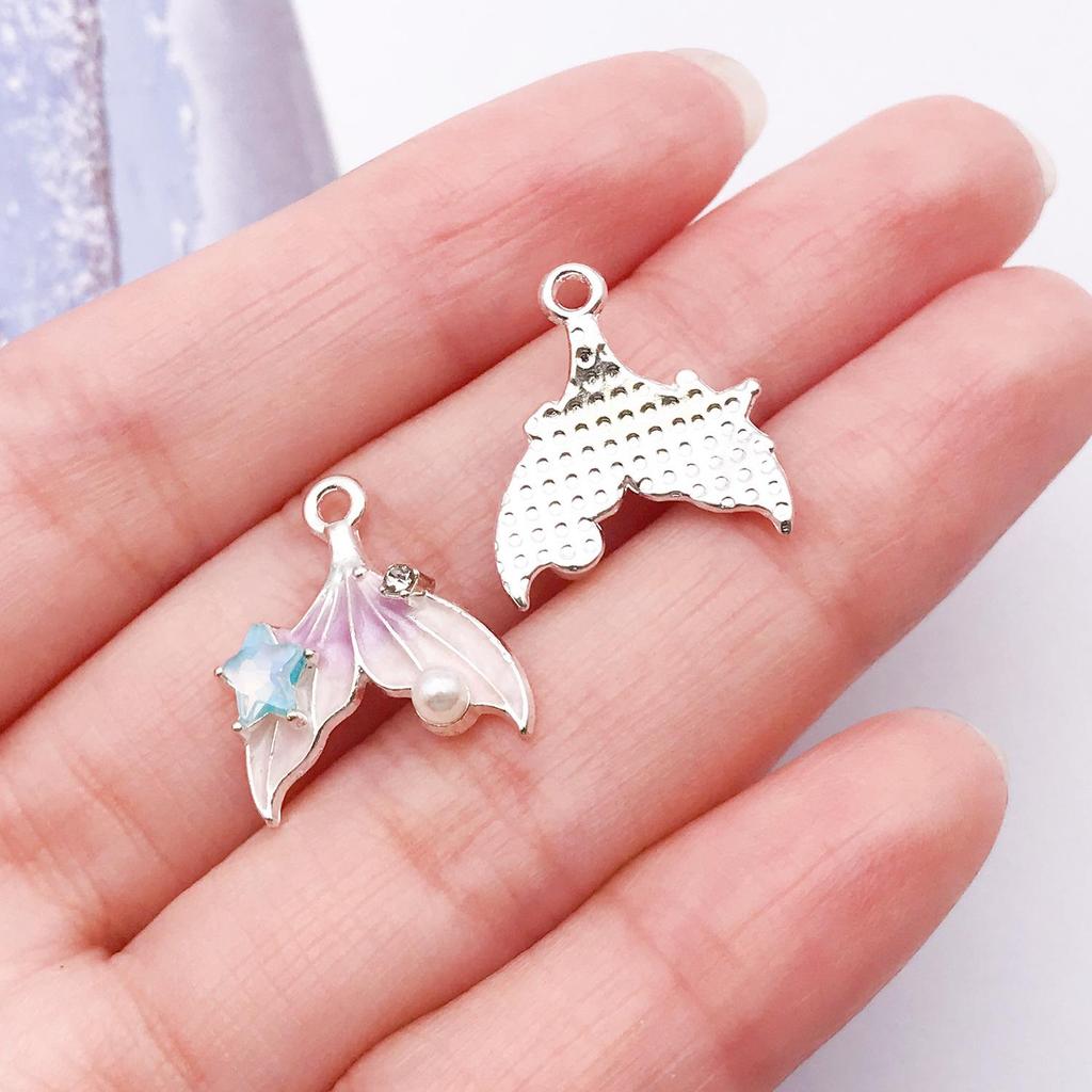 Pearl Gradient Starfish Fishtail Alloy Ocean Pendant for DIY Earrings & Necklace Jewelry