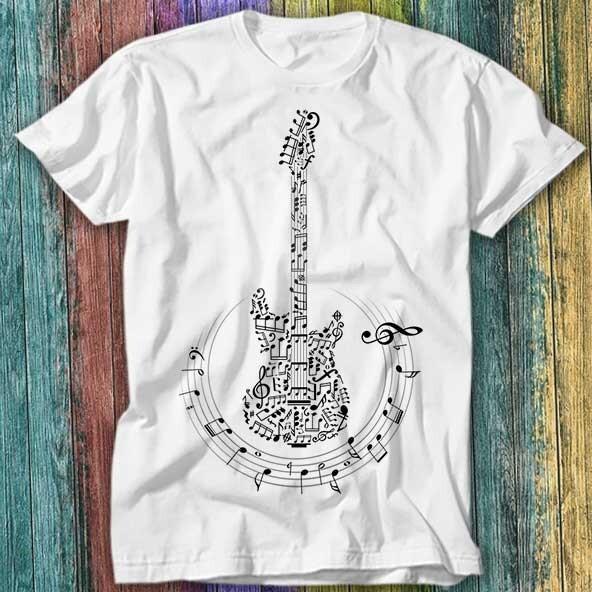 Guitar Notes Electric Guitarist Player Rock Music T Shirt Top Tee 229