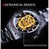 Forsining Men's Fashion Hollow Out Glow-in-the-dark Waterproof Skull Automatic Mechanical Watch