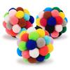 Hot Cat Interactive Toy Plush Ball Pet Bouncy Ball Self-play Ball Boredom Reliever Cat Teaser Colorful Yarn Ball Pet Toy