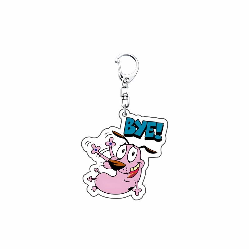 Desen animat „Courage the Cowardly Dog” 6 cm Acrilic Expresie drăguță Set Chei Rucsac Agățătoare Decorațiune Colecție Cadou pentru Fani 6 cm black