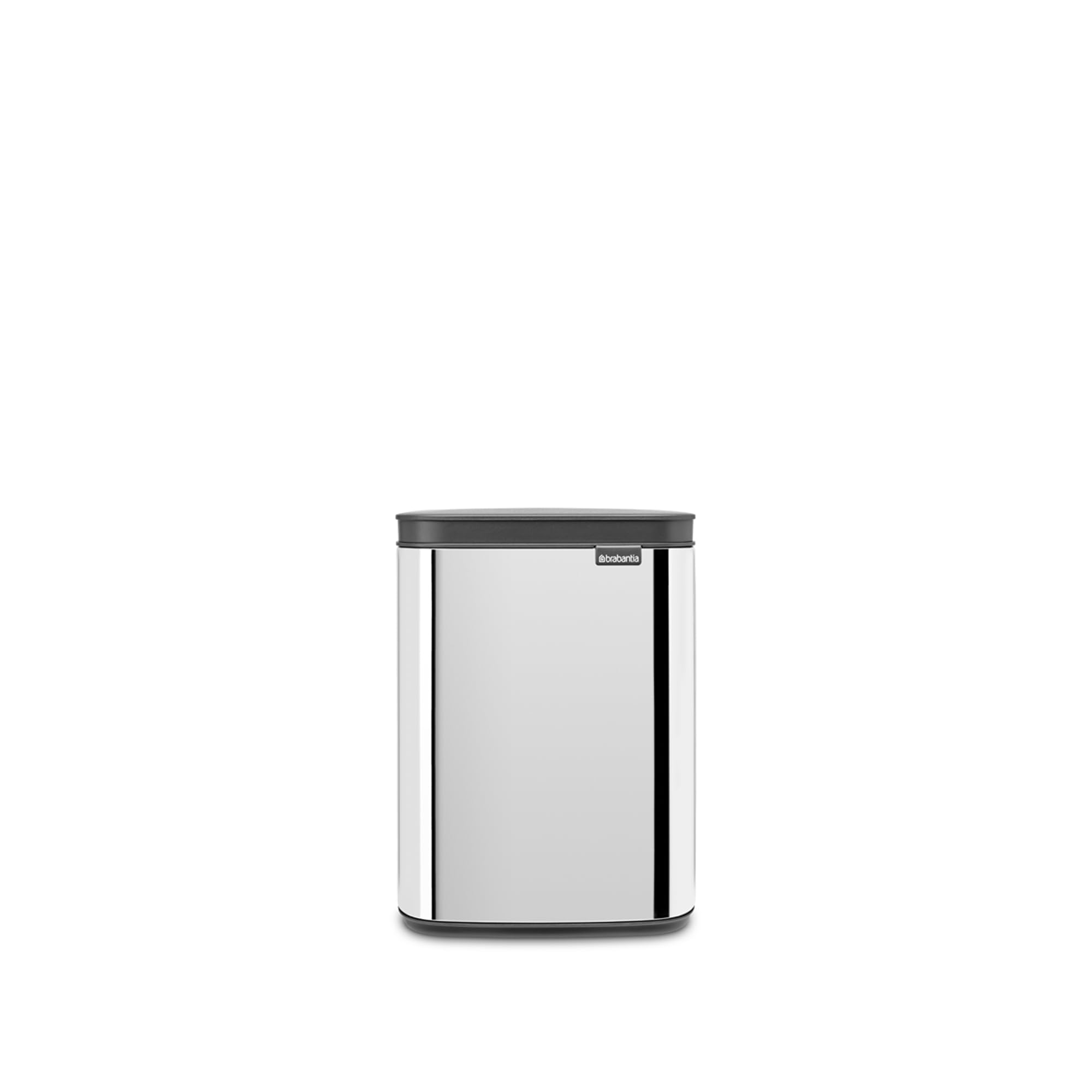 

Brabantia Waste Bin with Lid, Manual Operation, Water Resistant, 4L, 20cm (W) x 17.2cm (D) x 27.2cm (H), Made in Belgium, Bo Waste Bin, Brilliant Stee