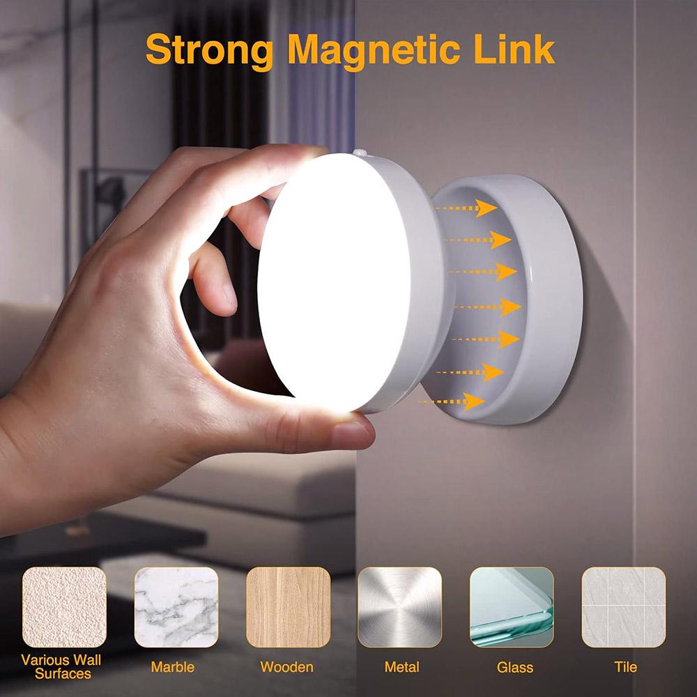 Motion Sensor Night Light, 360° Rotating LED Night Light Cabinet Light Portable Battery Night Light, Cool White