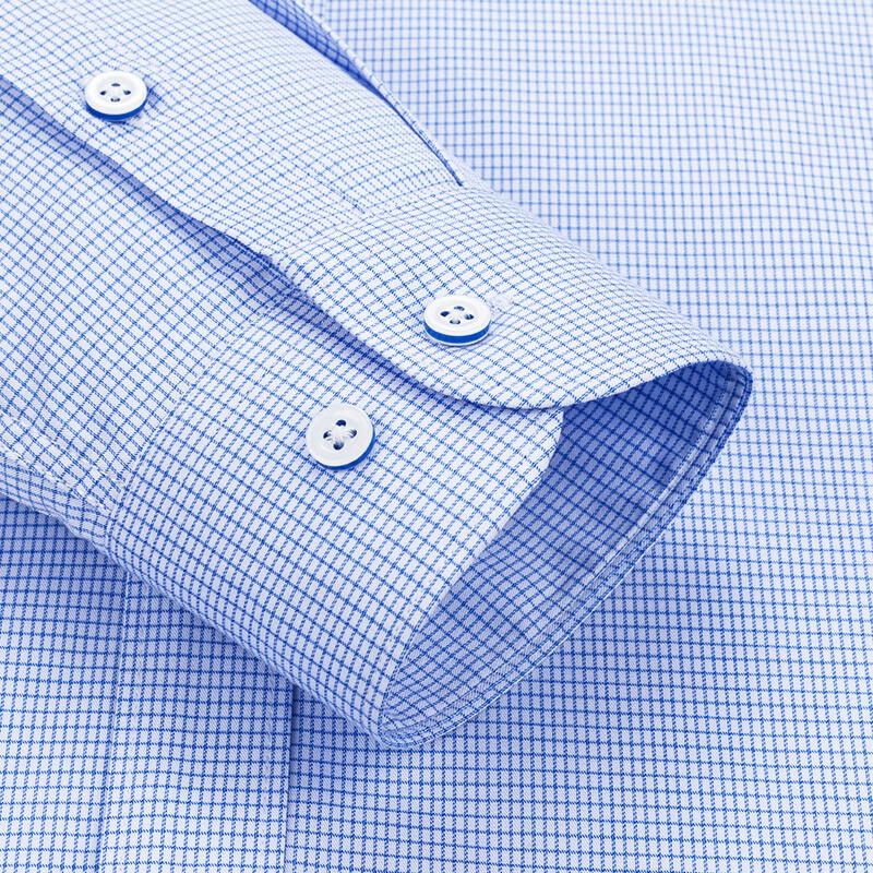 FIRS Men's Business Casual Long-Sleeve Plaid & Striped Shirt