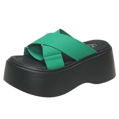 8cm Fashion New Platform Sandals Women Summer Thick Bottom Heightening Light Comfort Sports Outside Flip-Flops Woman Slippers