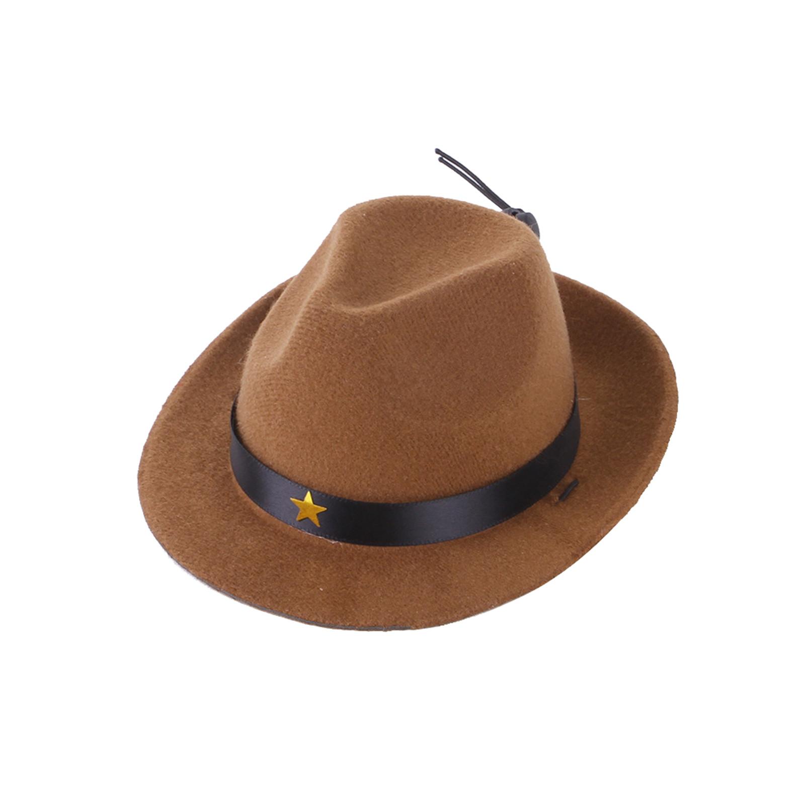 

Creative New Pet Hat Dog Cowboy Hat - Scarf Set Headgear Funny Headwear One Size коричневый