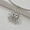 Gold Metal Thin Choker Adjustable Summer Necklace Fashion Sun Pendant Neck Chain  for Women