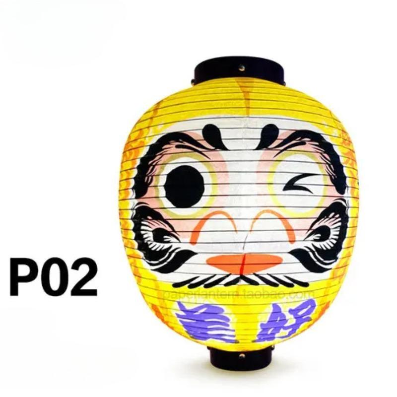 27x35cm Japanese Style Wish Dharma Hanging Lantern Sushi Pub Bistro Restaurant Izakaya Decor Colorful Round Lanterns