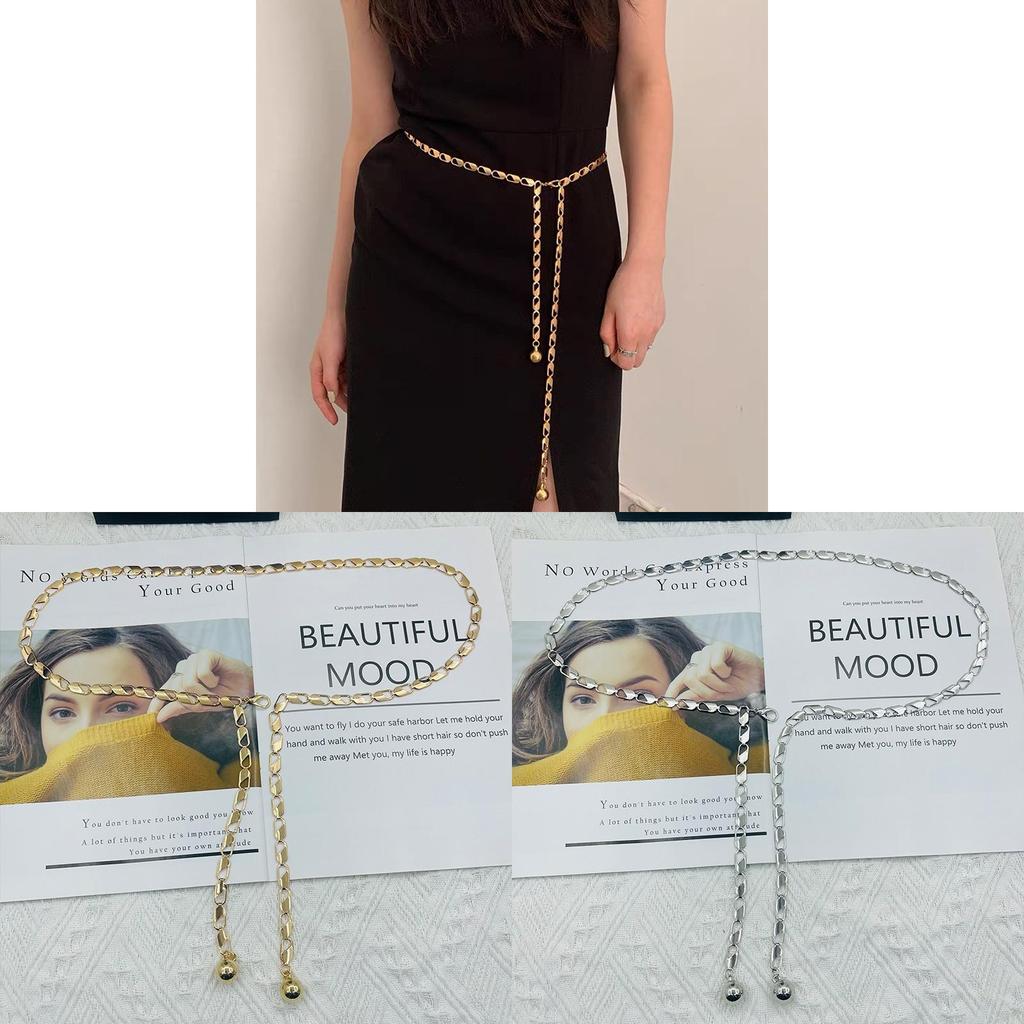 Metal Chain Waist Belt For Women With Water Drill Embellishments Fashionable Accessory For Dresses And Suits