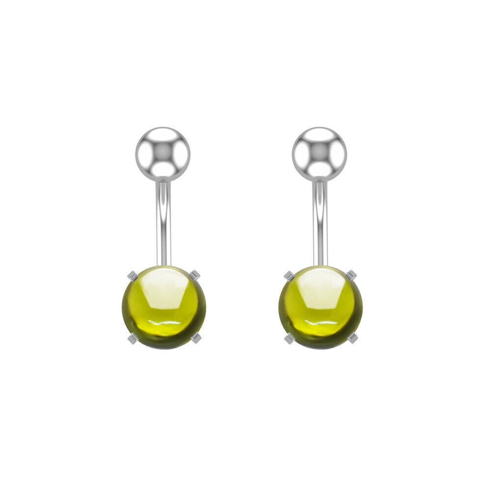 5 Color Belly Bars Navel Button Bar Piercing Jewellery Ring Surgical Steel Crystal Ball