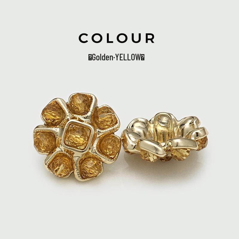 Luxury Colorful Rhinestone Flower Buttons for Suits and Coats