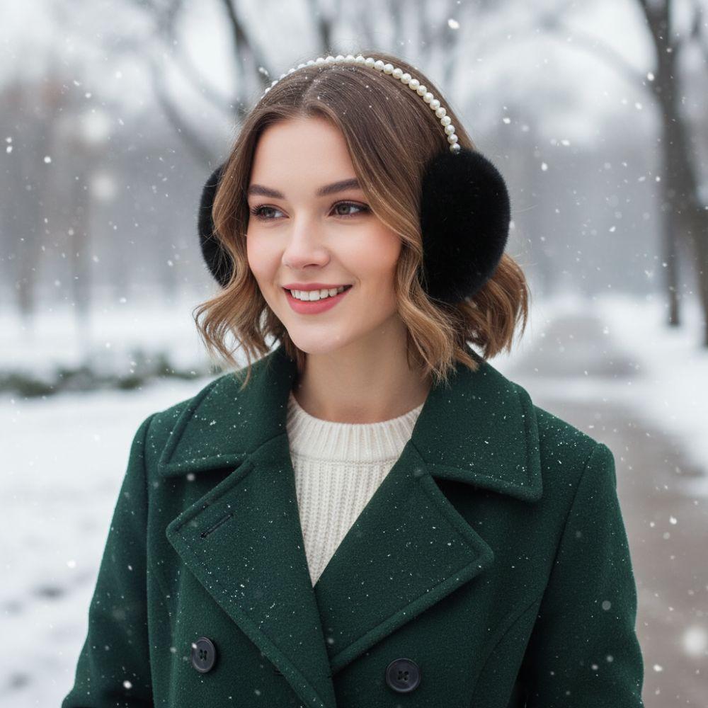 Protecting Ears Winter Plush Earmuffs Multifunctional Elegant Solid Color Fluffy Earmuffs