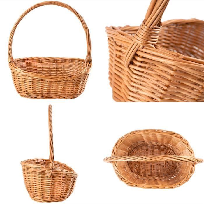 Panier en osier - Creative Home - Ovale - 37x30x37cm - Tissé à la main - Polyvalent et durable