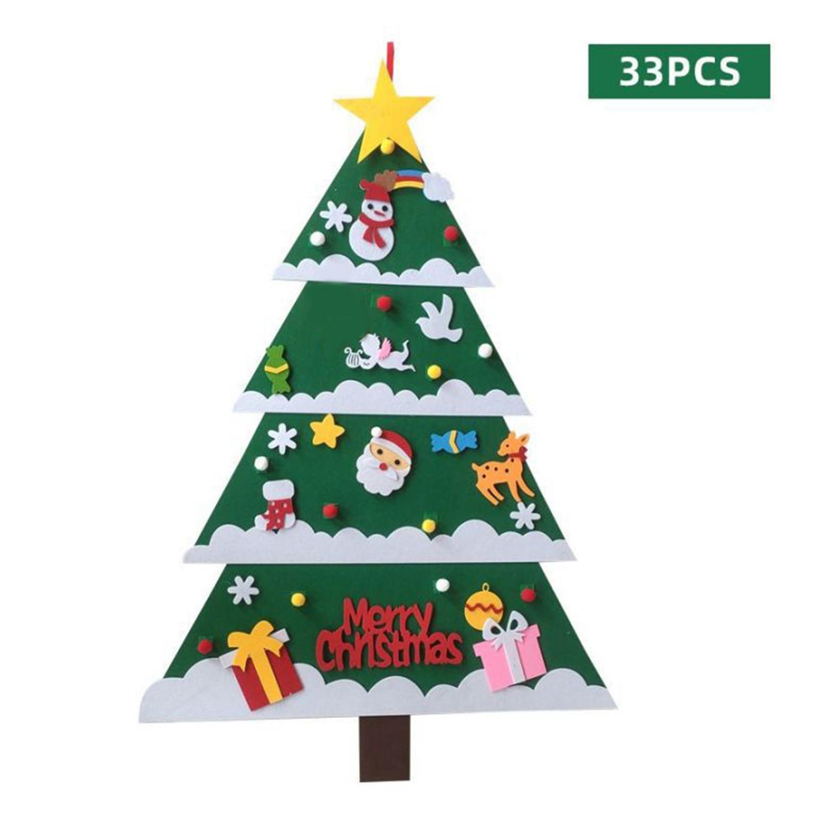 

Рождественская елка для детей своими руками, обучающее рождественское украшение, подвеска, трехмерное украшение на рождественскую елку ручной работы One Size