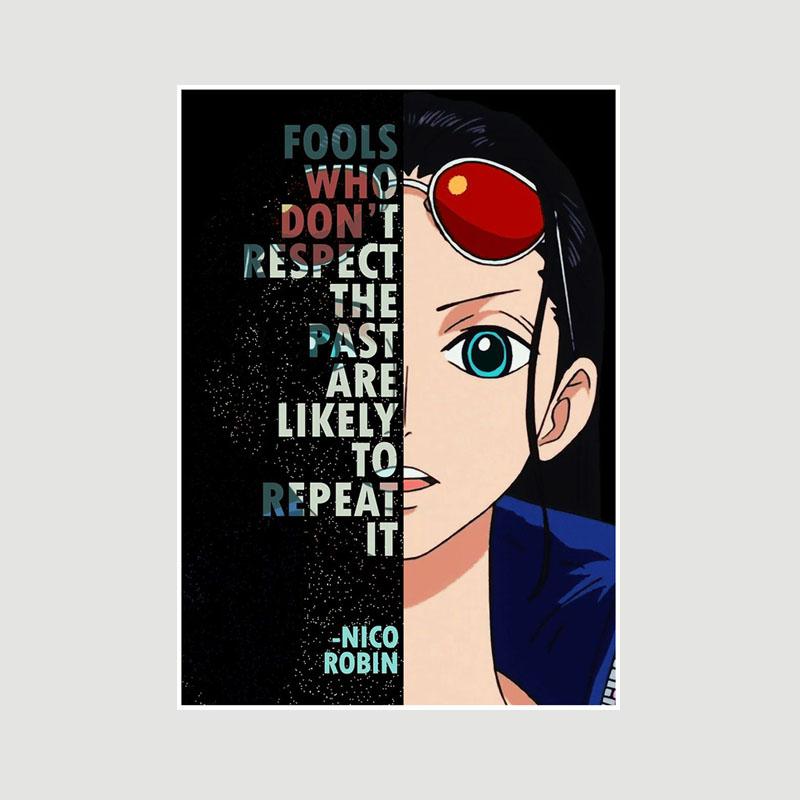 Vintage Inspirational Quote Poster Anime Finger Luffy Deku Posters White Paper Text Art Pictures Home Decor Bar Decoration Painting Interior Mural