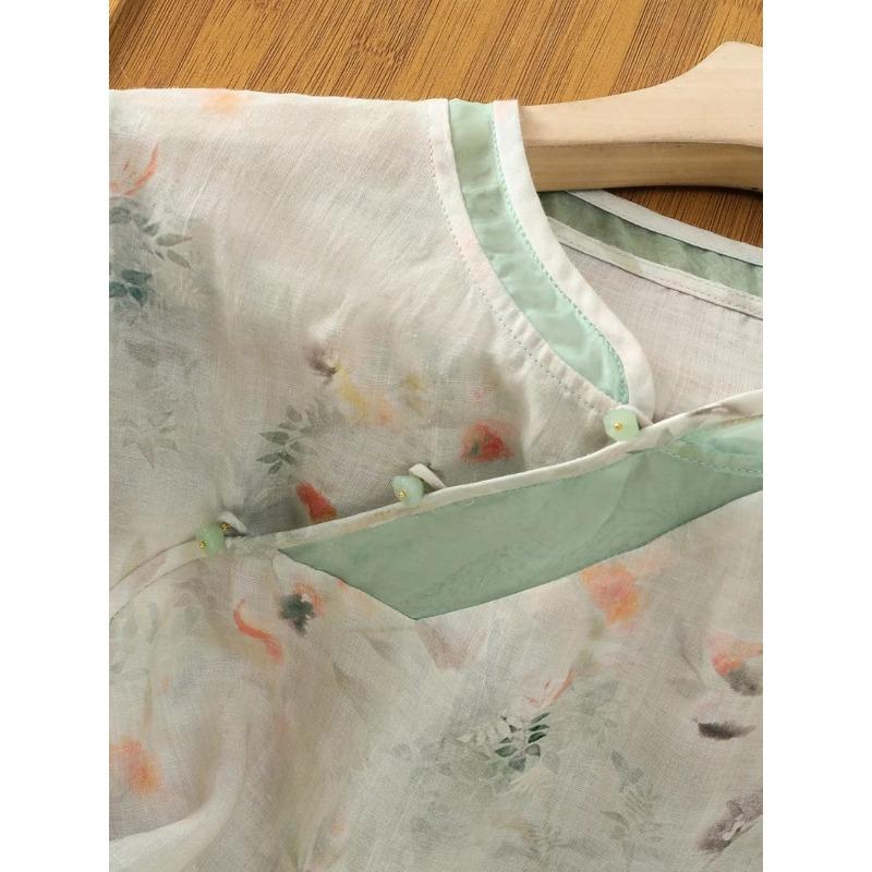 Womens New Chinese Style Floral Print Cheongsam Top