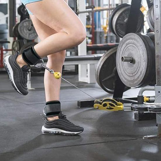 Ankle Strap for Cable Machine Adjustable Ankle Resistance Bands with Cuff for Gym Kickback Glute Workout Leg Extension Lower Body Exercise